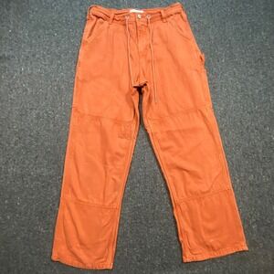 Lucky Brand Carpenter Utility Pants 8/29 Womens Orange Double Knee Drawstring